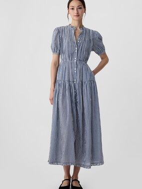 Gap x DÔEN Gingham Maxi Dress Size S